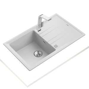 Lavaplatos de Granito Stone 1 Cubeta 1 Escurridor Blanco 860x510 mm