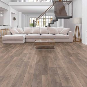 Piso Fotolaminado Prana Castle Oak Gris 195x1288 mm