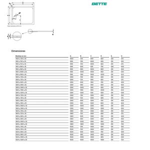 Receptáculo BetteUltra Acero Antideslizante Blanco 1400x800x35 mm