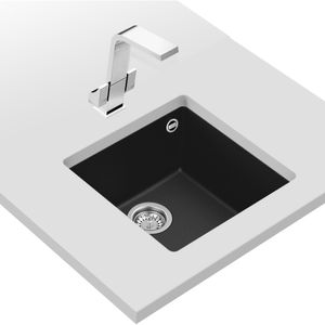 Lavaplatos de Granito Square 1 Cubeta Negro 440x440 mm