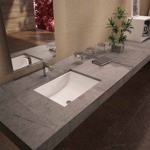 Lavamanos Lota Bajo Cubierta con Rebalse Rectangular Blanco