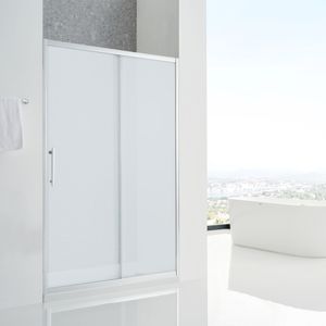 Mampara Ducha de Vidrio Templado Cromado Aura Perfil Dusted 1300x1950mm