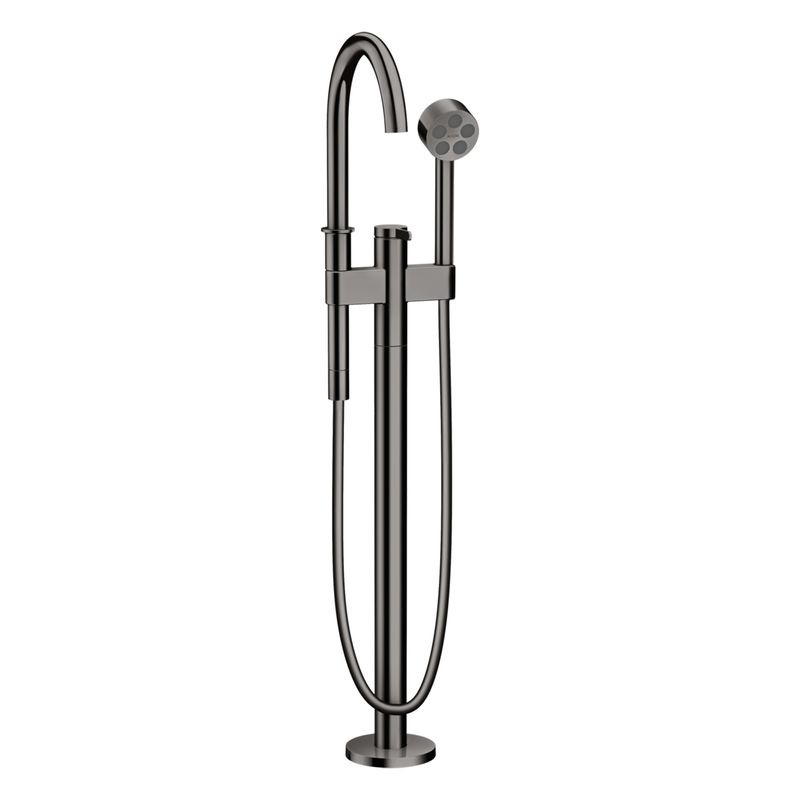 Baños-Griferia-tina-pie-One-con-ducha-fono-flexible-y-soporte-polished-black