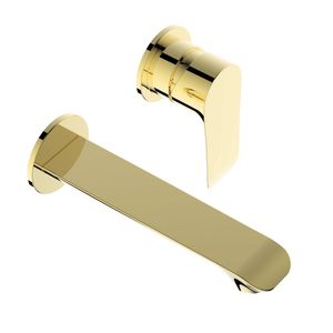 Griferia Lavamanos Urban Muro 18 Cm S/Desagüe Dorado