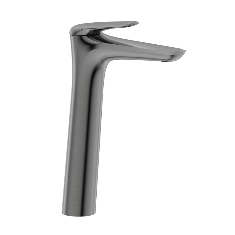 Baños-Griferia-Lavamanos-Prestige-Alta-24-cm-Gun-Metal-sin-Desague