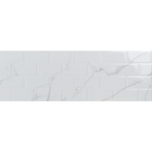 Cerámica Muro Artic Calacatta Blanco Retro Brillante 30x90 cm