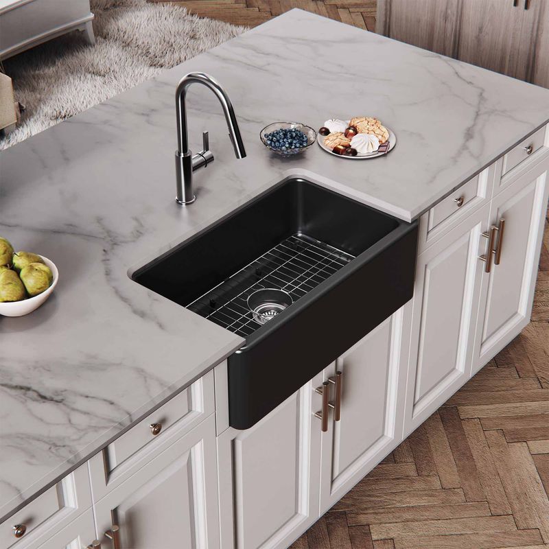 Cocina-Lavaplatos-Negro-Classic-Simple-con-Desague