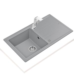Lavaplatos de Granito Stone 1 Cubeta 1 Escurridor Gris 860x510 mm
