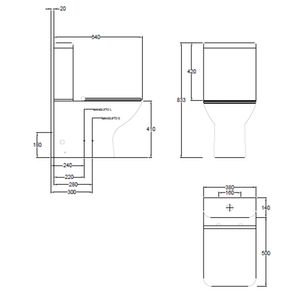 WC Berlin a Piso Rimless Negro Mate 220 mm