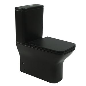 WC Berlin Negro Mate Descarga a Piso 30 con Asiento y Tapa