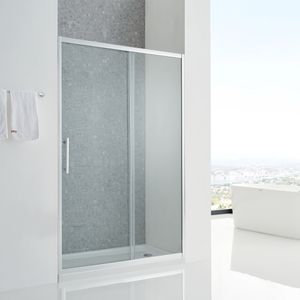 Mampara Ducha de Vidrio Templado Aura Perfil Cromado 1300x1950mm