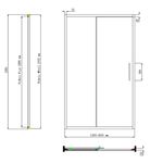 Baños-Mampara-Ducha-de-Vidrio-Templado-Aura-Perfil-Cromado-1300x1950mm-