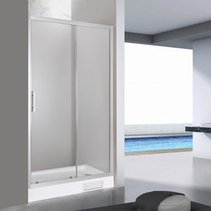 Mampara Corredera Clover Cromada Mate 130x198 cm