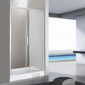 Mampara Corredera Clover Cromada Mate 130x198 cm