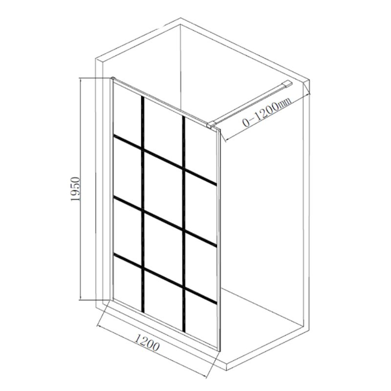 Baños-Mampara-Grid-Negro-Mate---Receptaculo-Zen---Griferia-Urban-Negro-Mate