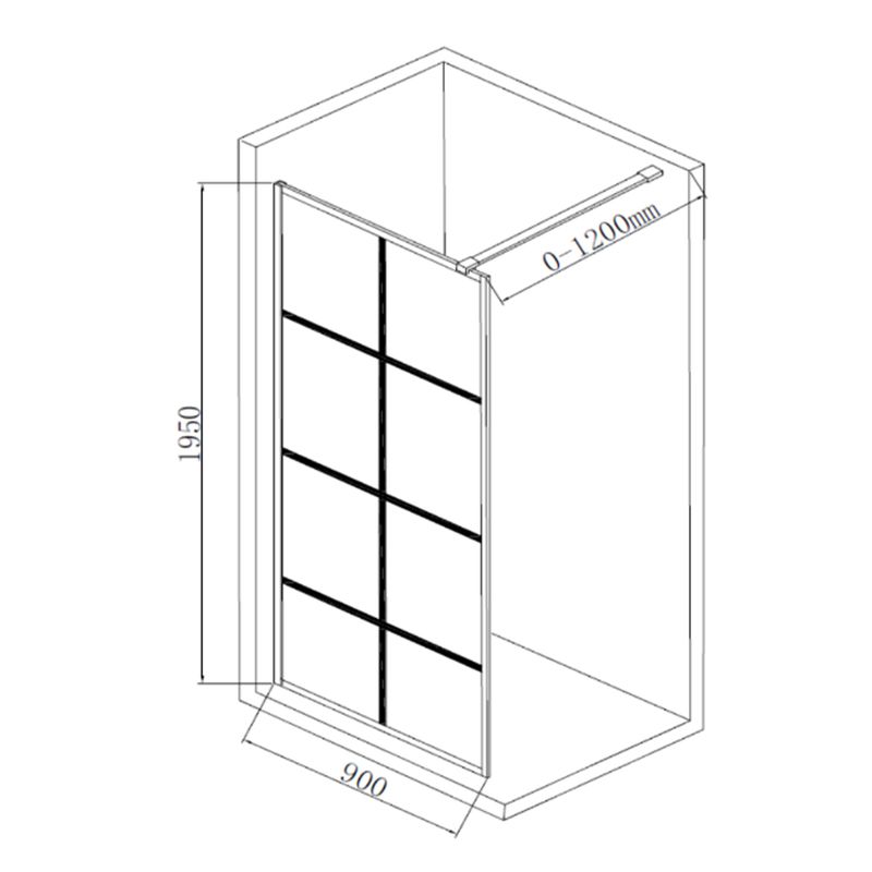 Baños-Mampara-Fija-Grid-con-Vidrio-Templado-90