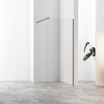 Baños-Mampara-Fija-Style-N-con-Brazo-Extensor-Negro-Mate-900-Mm