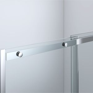 Mampara Corredera Grecia con Paño Fijo Cromada 1400 Mm