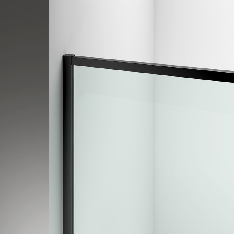 Baños-Mampara-Fija-Simone-Brazo-Extensor-Y-Barra-Negro-Mate-1200Mm