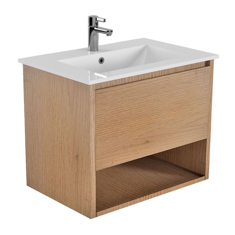 Baños-Mueble-de-Baño-New-Delfos-1-Cajon-y-Repisa-Light-Oak-900x450x550mm