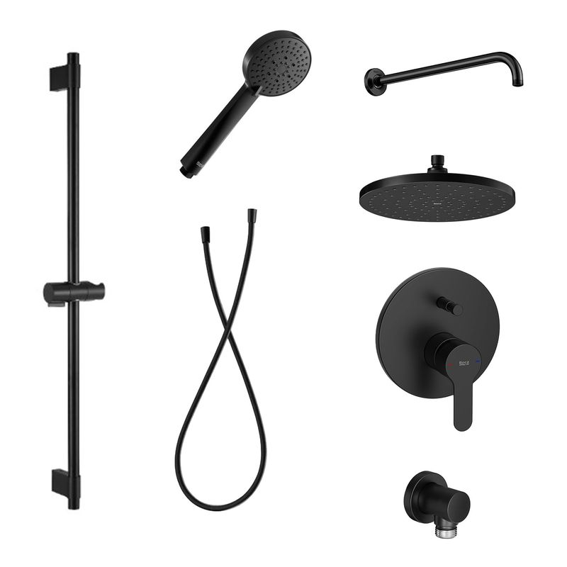 Baños-Pack-Mezclador-Ducha-2-Vias-L20-con-Set-Barra-y-Ducha-Fija-Negro-Mate