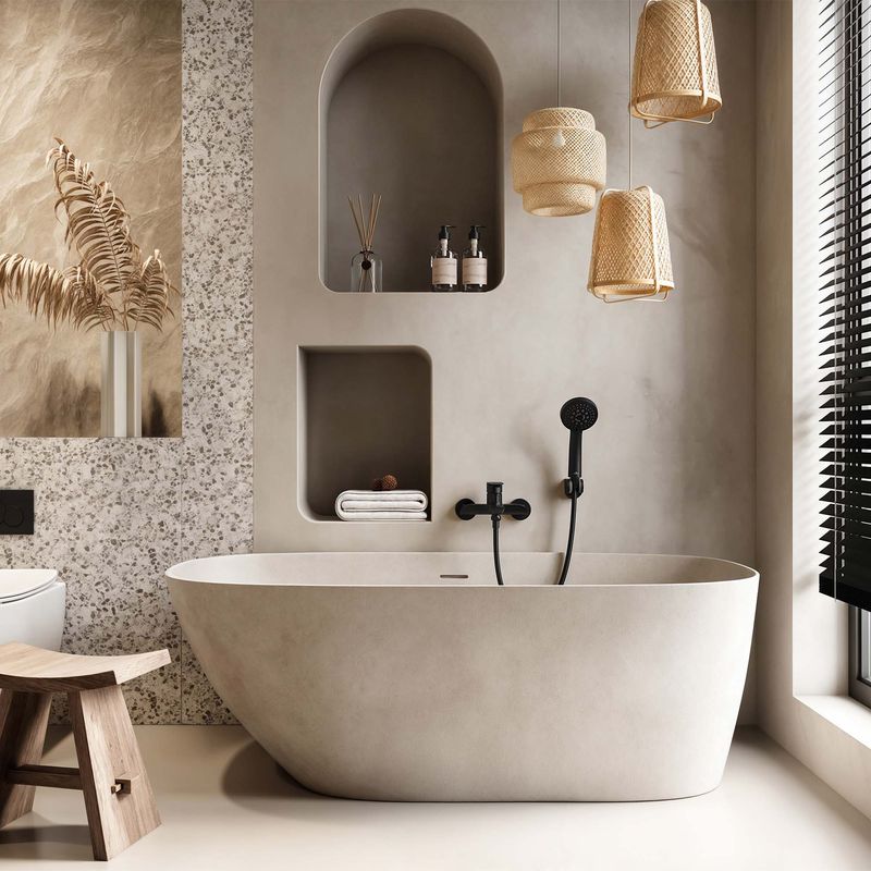 Baños-Griferia-Ducha-Tina-Urban-N-Expuesta-Negro-Mate