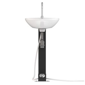 Pedestal Estacion Lavado con Lavamanos, Pedal y Grifo Blanco sin Contacto