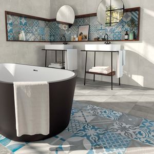 Porcelanato Venti Boost Blue Mix Mate 20x20 cm
