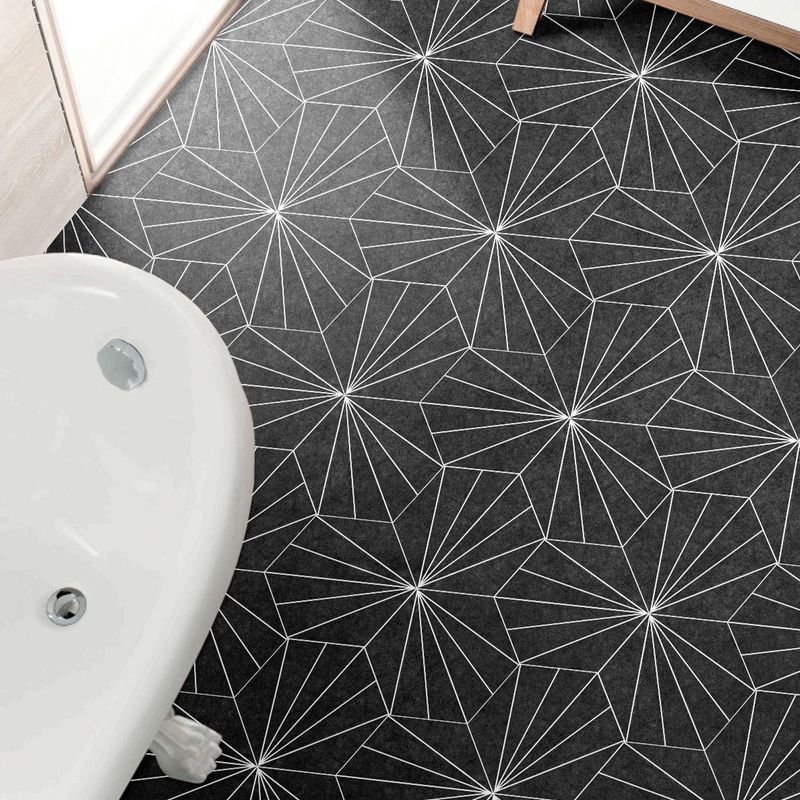 Pisos-y-Muros-Porcelanato-Aster-Negro-Mate-Hexagonal-22x25-cm