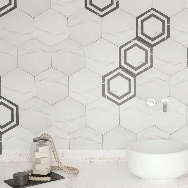 Pisos-y-Muros-Gres-Porcelanico-Hexagon-Calacatta-Decor-Marquina-Mate-20x23-cm