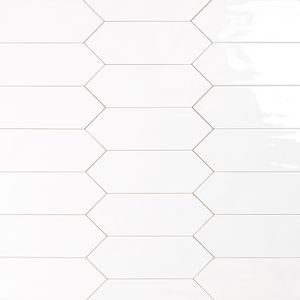 Cerámica Muro Picket White Brillante 10x30 cm
