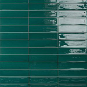 Cerámica Muro Flow Living Green Brillante 7.7x30.5 cm