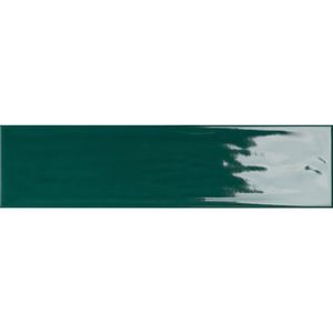 Cerámica Muro Flow Living Green Brillante 7.7x30.5 cm