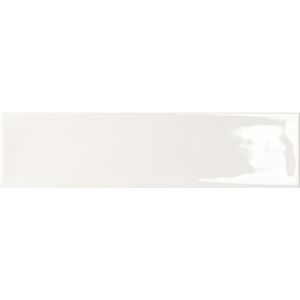 Cerámica Muro Flow White Brillante 7.7x30.5 cm