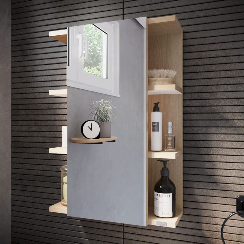 Baños-Mueble-De-Baño-Suspendido-Ray-con-Espejo-Beige