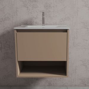 Mueble de Baño Delfos Color un Cajón y Repisa con Lavamanos Sand 600 mm