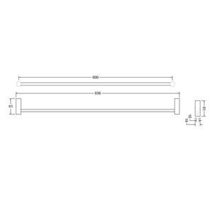 Toallero Barra Capri Cromado 60 cm