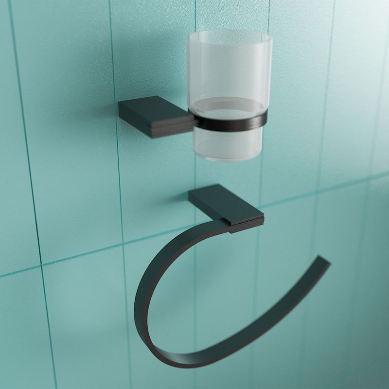 Baños-Toallero-Aro-Asis-Negro-Mate