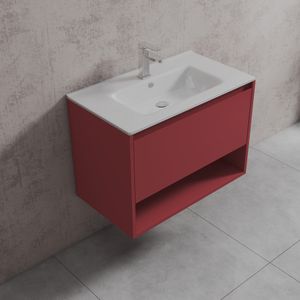 Mueble de Baño Delfos Color un Cajón y Repisa con Lavamanos Terracota 800 mm