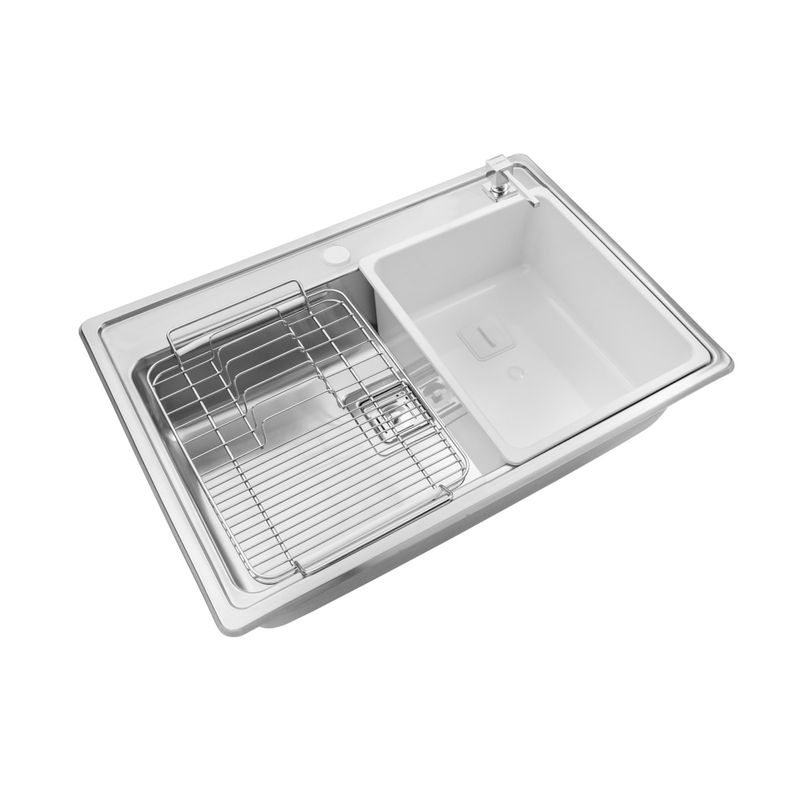 Cocina-Lavaplatos-Simple-Quadra-Max-Q71A-Sobre-Bajo-Cubierta-Cromado