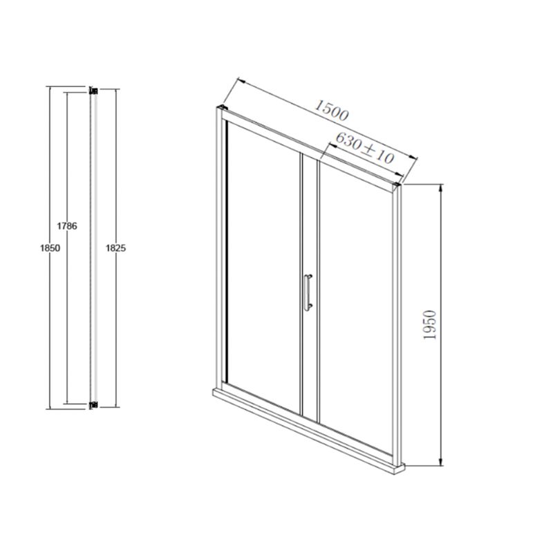 Baños-Mampara-Aura-Brushed-de-Corredera-1500x1950-mm