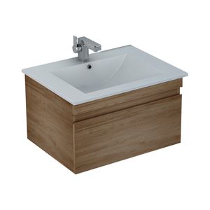 Mueble de Baño Delfos un Cajón con Lavamanos Base Light Oak 600 mm