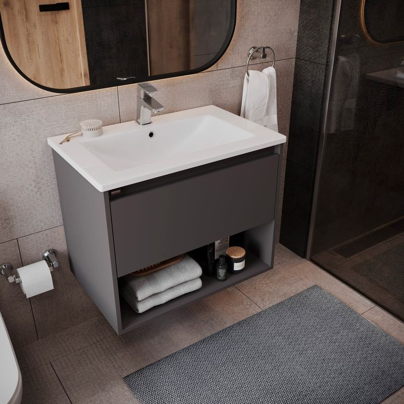 Baños-Mueble-de-Baño-King-Simple-800-1-Cajon-y-Repisa-Softclose-Plomo-con-Lavamanos