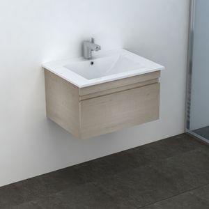 Mueble de Baño Delfos un Cajón con Lavamanos Base White Oak 500 mm