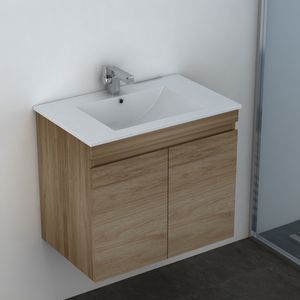 Mueble de Baño Delfos dos Puertas con Lavamanos Base Light Oak 700 mm