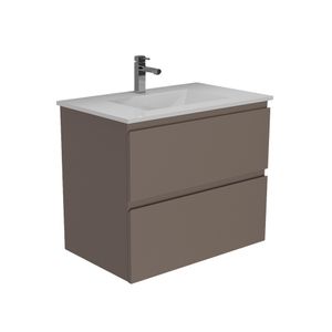 Mueble de Baño Delfos dos Cajones con Lavamanos Base Thunder Grey Mate 700 mm
