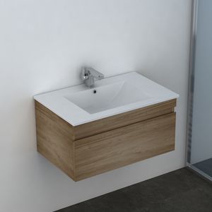 Mueble de Baño Delfos un Cajón con Lavamanos Base Light Oak 700 mm
