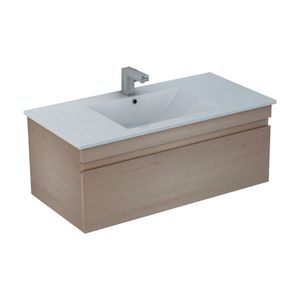 Mueble de Baño Delfos un Cajón con Lavamanos Base White Oak 600 mm