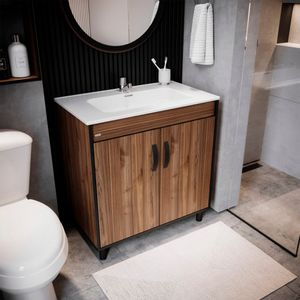Mueble de Baño Dustry Café con Lavamanos y 2 puertas 800x415x460 mm
