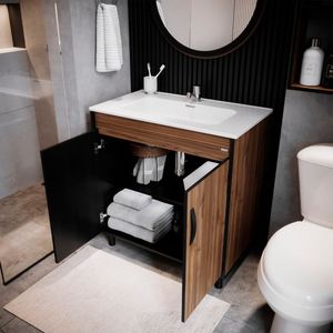 Mueble de Baño Dustry Café con Lavamanos y 2 puertas 800x415x460 mm